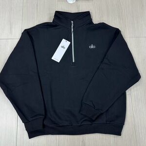 ALO Yoga Men's Black Zip-Up Sweater